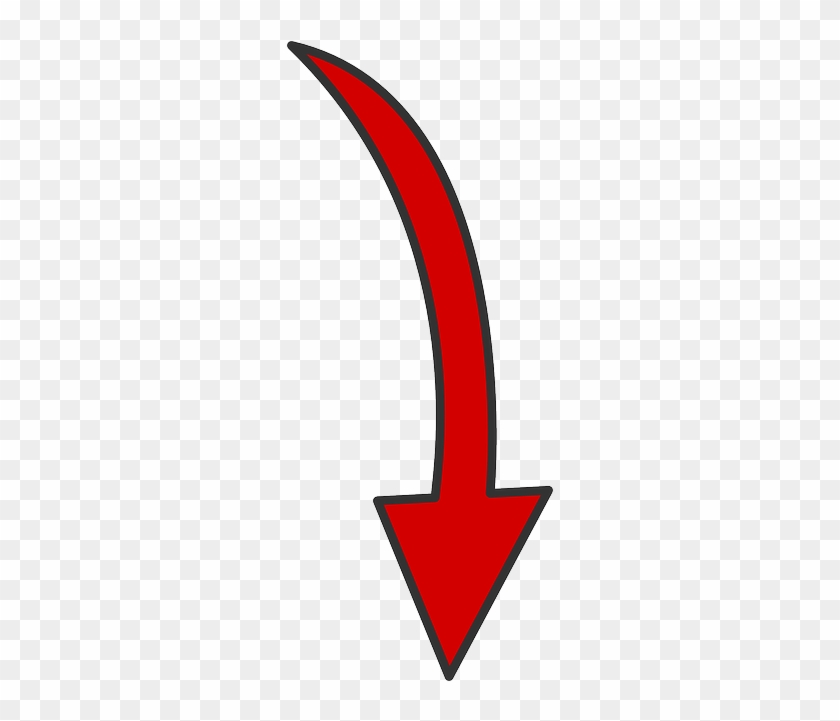 Red, Arrow, Down, Curved, Curve - Pfeil Png #282864