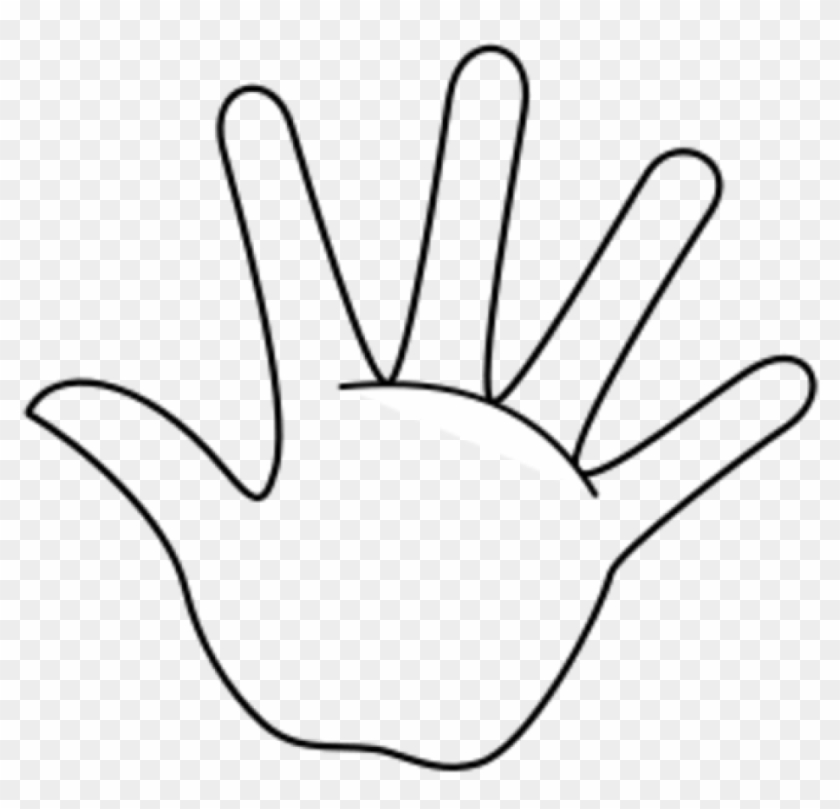 Handprint Outline Hand Outline Template Printable Clipart - Hand Coloring Page #283388