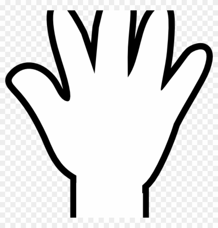 Hand Clipart Black And White White Hand Print Clip - Coloring Book #283606