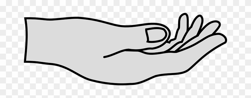 Hand Help Helping Offer Outstretch Palm Ge - Line Art #284029