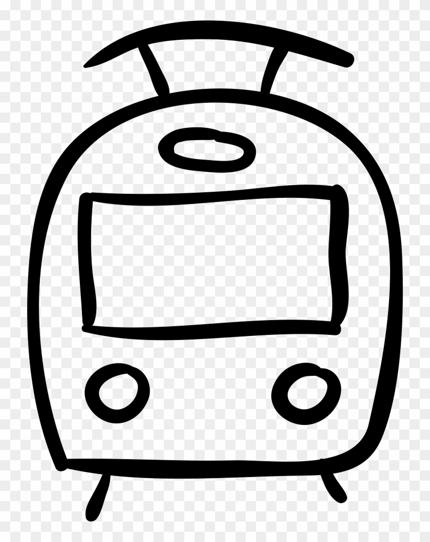 Train Hand Drawn Outline Frontal View Comments - Train #284297