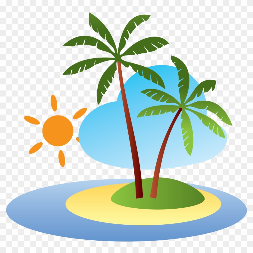 Beach Theatrical Scenery Clip Art - 南 の 島 イラスト #284348