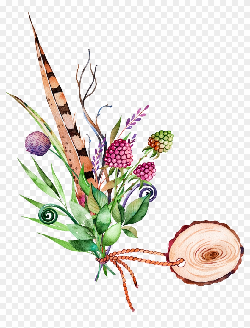 Flower Drawing Watercolor Painting Clip Art - Leaf #284755