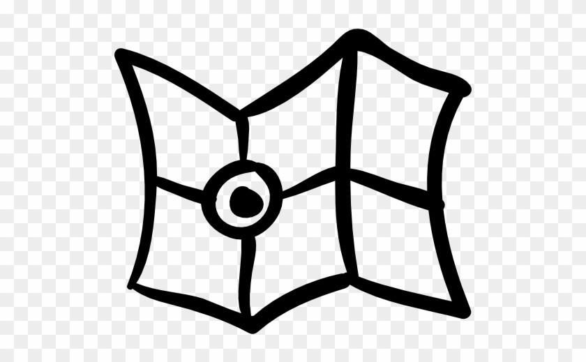 Map Hand Drawn Folded Paper Outlined Tool Vector - Map Hand Drawn Icon #284759