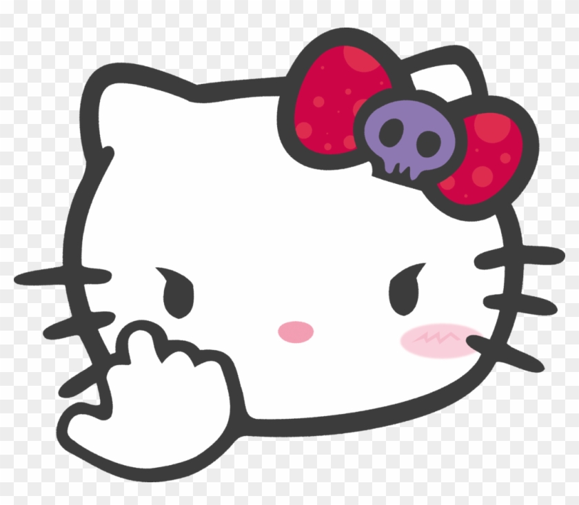 Hello Kitty Bad Pinterest - Hello Kitty Middle Finger Decal #284904