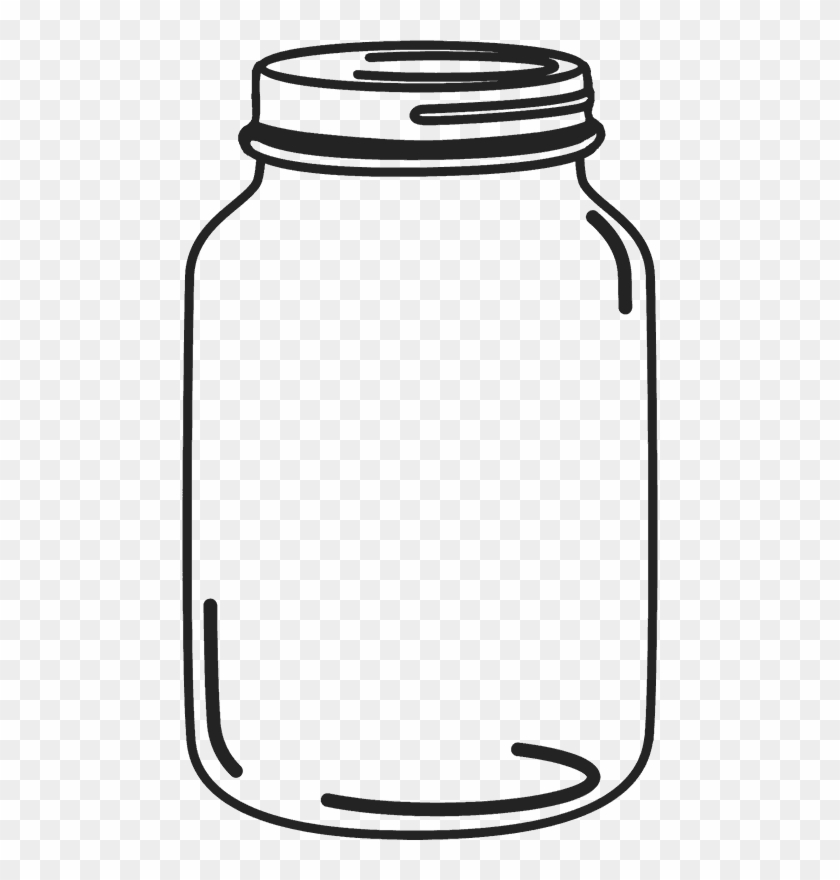 Mason Jar Rubber Stamp - Mason Jar With Heart Clipart #285137