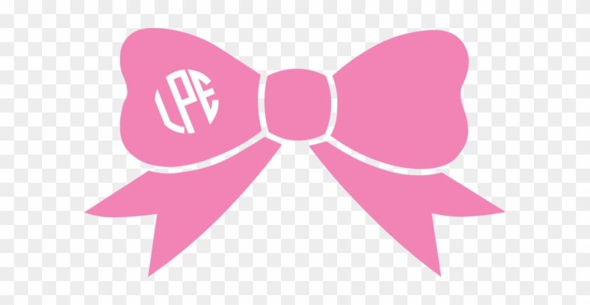 Cheerleading Hair Bow Monogram Vinyl Decal - Bow Silhouette #285263