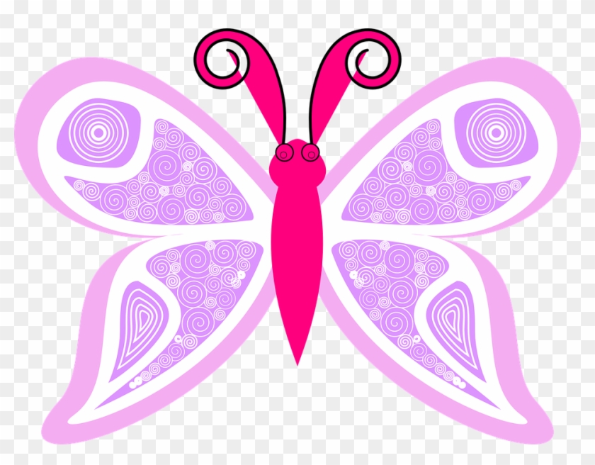 Butterfly Clipart Black And White Outline - Pink Purple Butterfly Name Tote Bag #285899