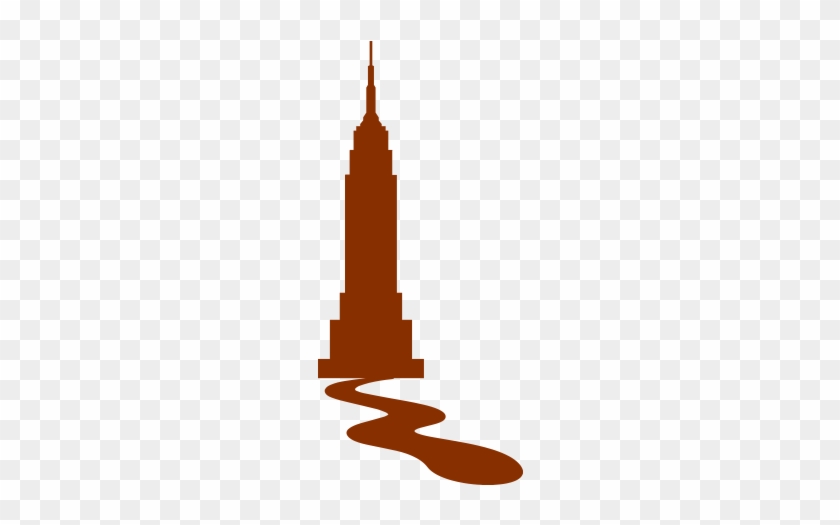 A Stream Flows Under The Building That Flows Out To - Empire State Building Silhouette #286513