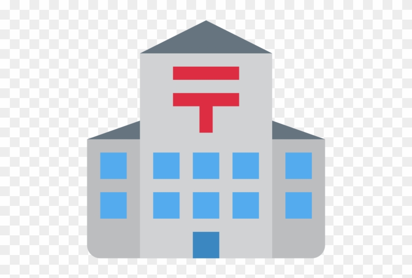 Japanese, Post, Office, Government, Official, Building, - Japanese Post Office Symbol #286718