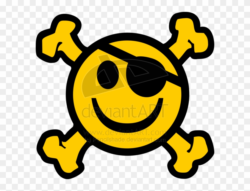 Crossbone Pirate Smiley By Pencilshade Clipart - Pirate Smiley #287971