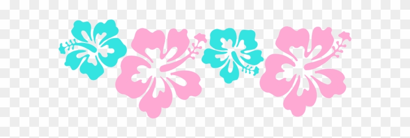 Hibiscus Clipart Aqua - Blue And Pink Hibiscus Clipart #287994