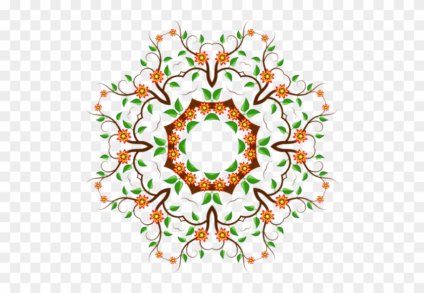 Vector Drawing Of Decorative Floral Pattern - Circle Pattren Vector Png #288961