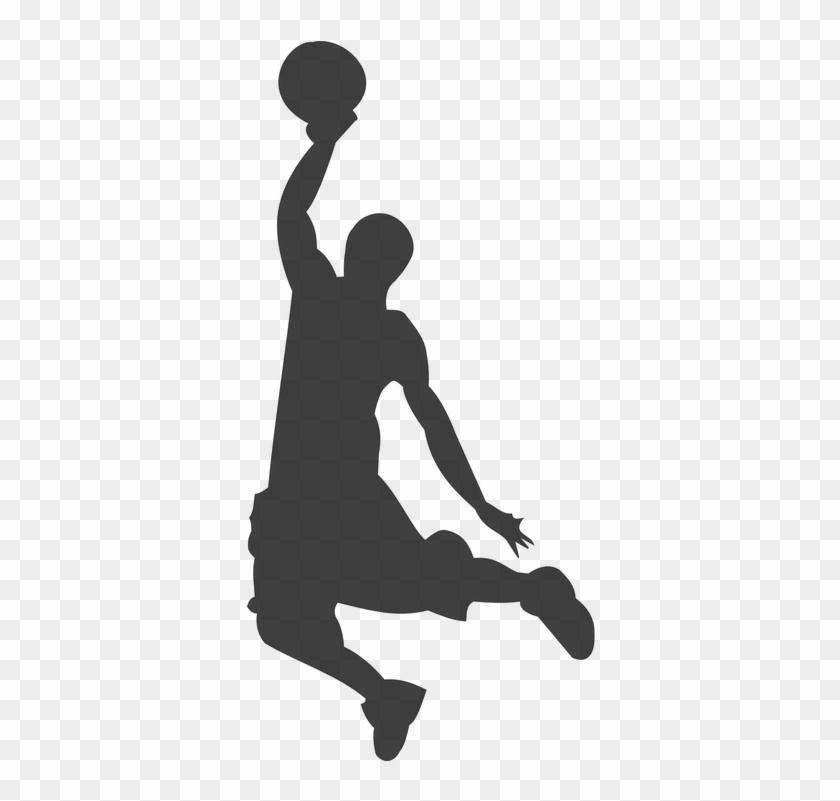 Silhouette, Basketball, Player, Jump, Score, Slam, - Basketball Clip Art #289349