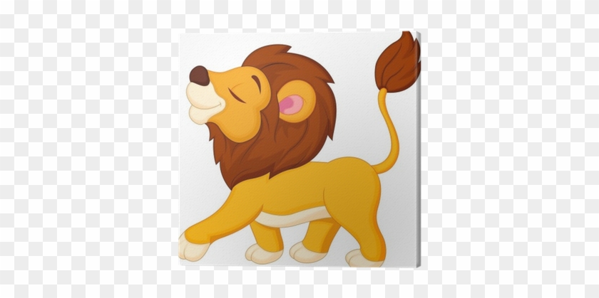 Cuadro En Lienzo A Pie De Dibujos Animados León • Pixers® - Cartoon Lion #290567