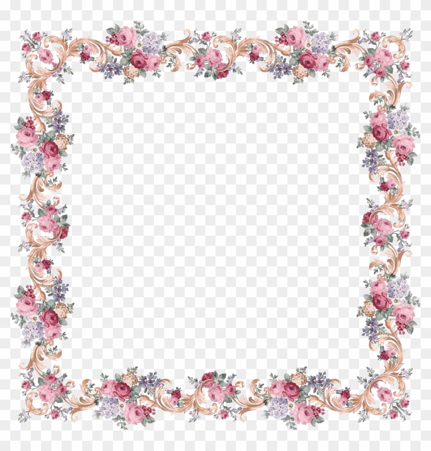 Victorian Floral Frame From Papirolas Coloridas, Free - Backgrounds With Circle In The Middle #291020