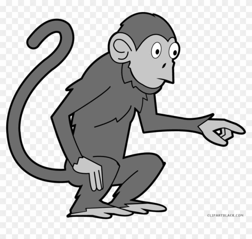 Monkey Animal Free Black White Clipart Images Clipartblack - Clip Art #291955