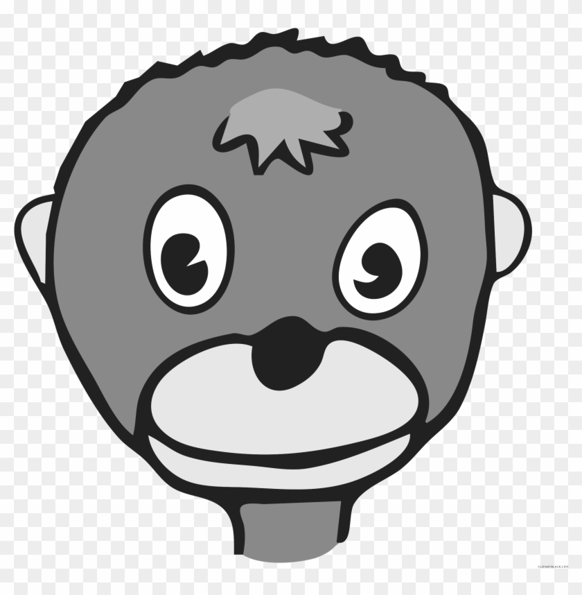 Monkey Animal Free Black White Clipart Images Clipartblack - Funny Monkey Face Mugs #291968