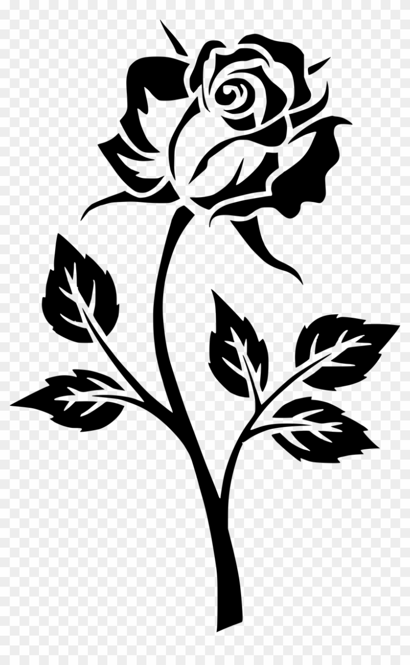 Rose Flower Clipart Black And White & Rose Flower Clip - Rose Clip Art #292248