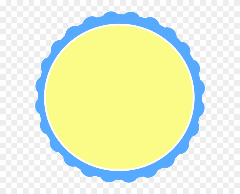 Light Blue & Pale Yellow Scallop Circle Frame Clip - Honeymoon By Zu, Doyang #292747