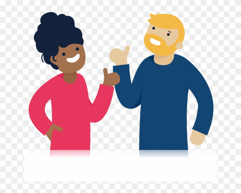 Illustration Of Two People Giving Each Other A Thumbs - Cartoon Two People High Fiving #294389