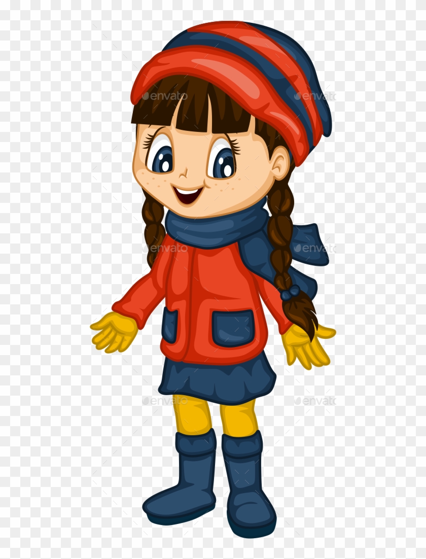Cute Little Girl For 4 Seasons - Cartoon Girl Winter Transparent #295269