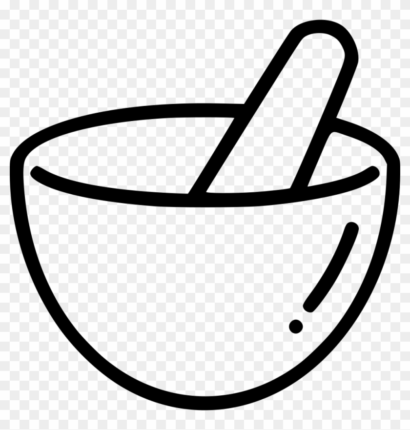 Mortar Pestle Hand Grind Mix Bowl Svg Png Icon Free - Bowl Drawing Png #295994