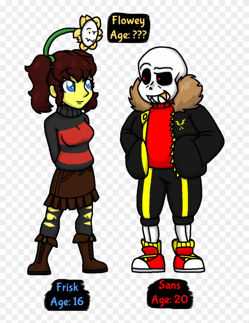 Underfell Frisk, Sans And Flowey Redesign By Eeveewhite97 - Fell Frisk X Fell Sans #296671
