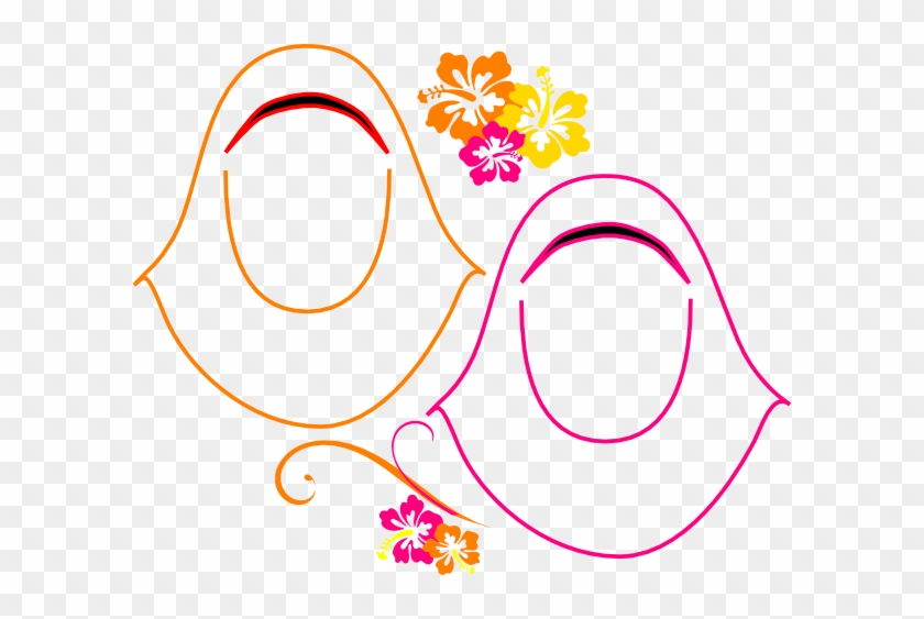 Faceless Hijab Hibiscus Clip Art - Island Baby - Pink Mousepad #296757