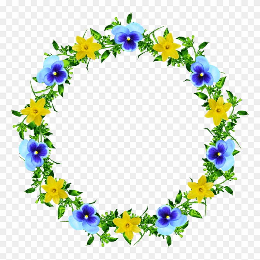 Forgetmenot - Frames - Blue And Yellow Flowers Border #297629