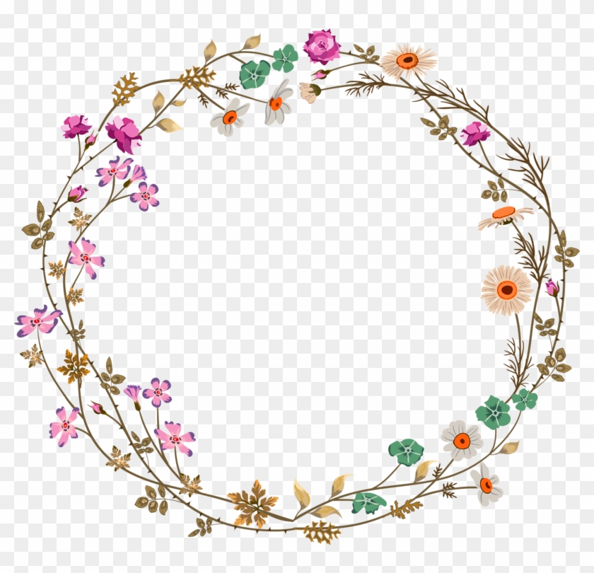 Colorful Simplicity Flower Vine Circle Border Texture - Flower Circle Border Png #297724