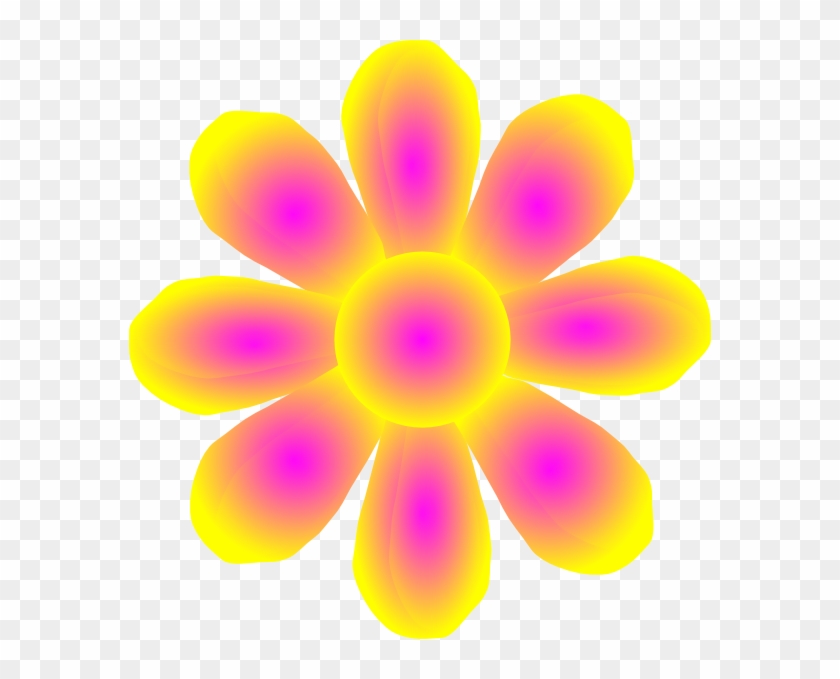 Flower Yellow Clip Art - Pink And Yellow Cartoon Flowers #298202