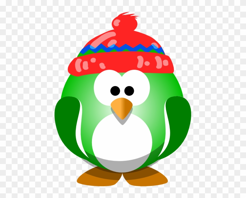 Green Penguin With Hat Clip Art - Add Lazy Eye Patches To Funny Penguins: Amblyopia (lazy #298373