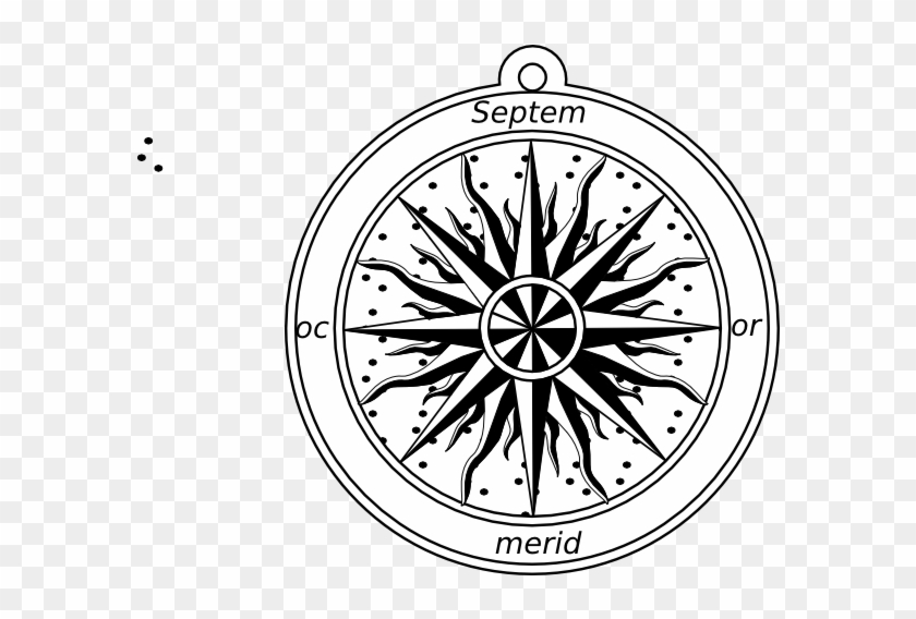 Compass Rose Clip Art - Stickalz Llc Nautical Compass Vinyl Wall Art Decal #298380