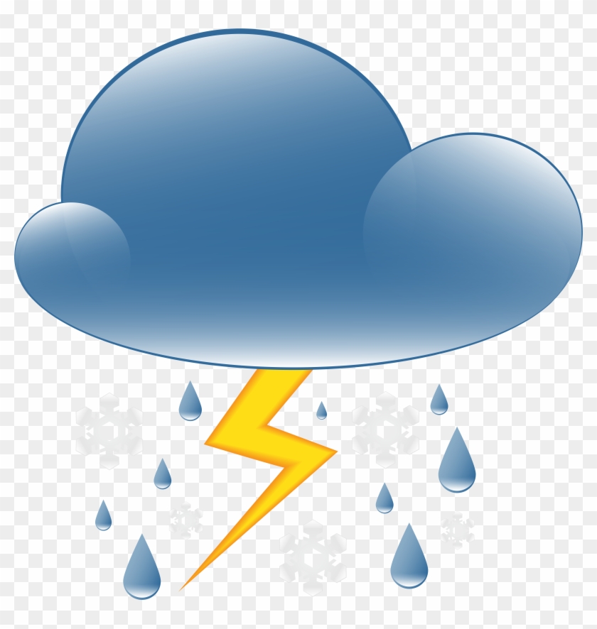 Rain Clipart Snowy Weather - Rain And Thunder Clip Art #298792