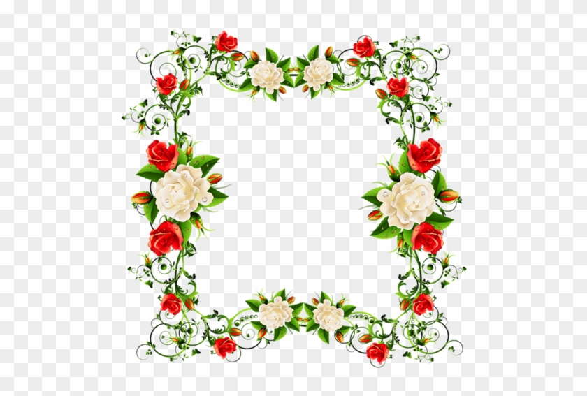 Flower Beach Rose Clip Art - Red Flower Border Png #298846