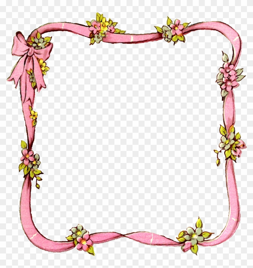 Frame Ribbon Digital Image Flower Crafting Download - Best Borders For School Projects #298888