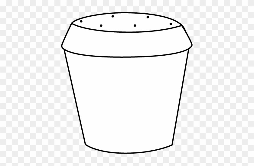 Black And White Dirt Filled Flower Pot - Vase #298892