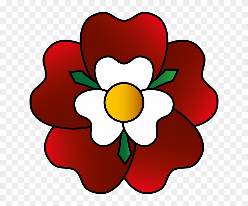 A White Rose Inside Of A Red Rose - Gambar Bunga Mawar Ilustrasi #298976
