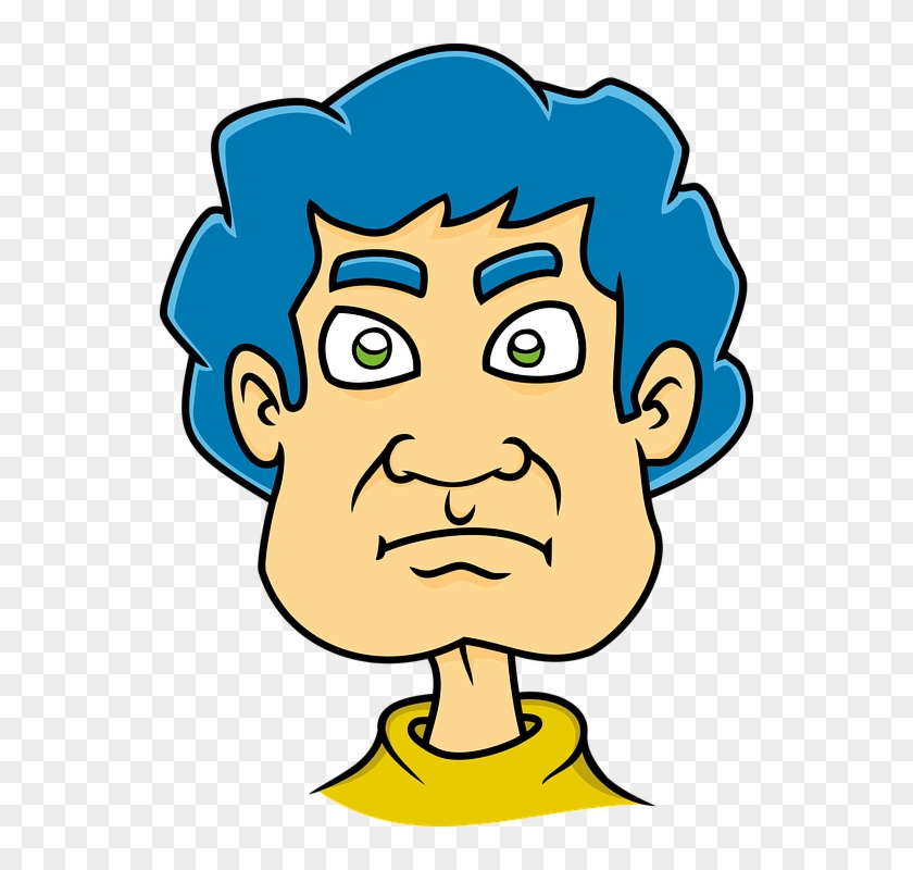 Angry Cartoon Face Girl 26, Buy Clip Art - Cabello Hombre Comic #299281