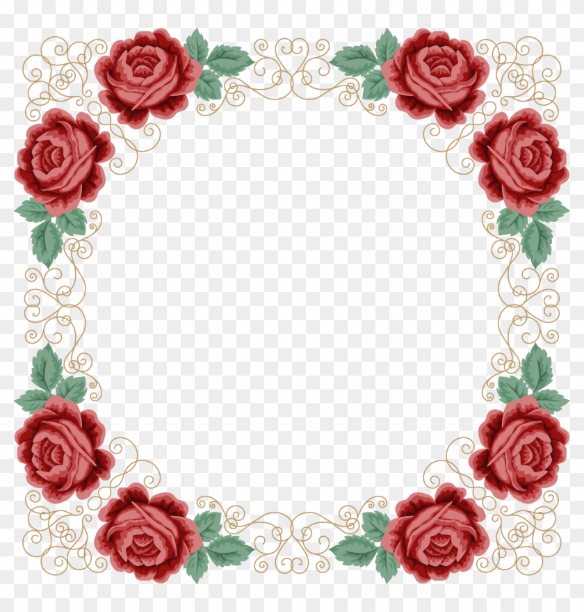Com / Floral Frame - Moldura Quadrada Foto Png #299555