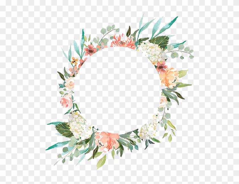 Watercolor Wreath With Flowers Png - Hochsommer-blumenhochzeits-einladung Karte #300745