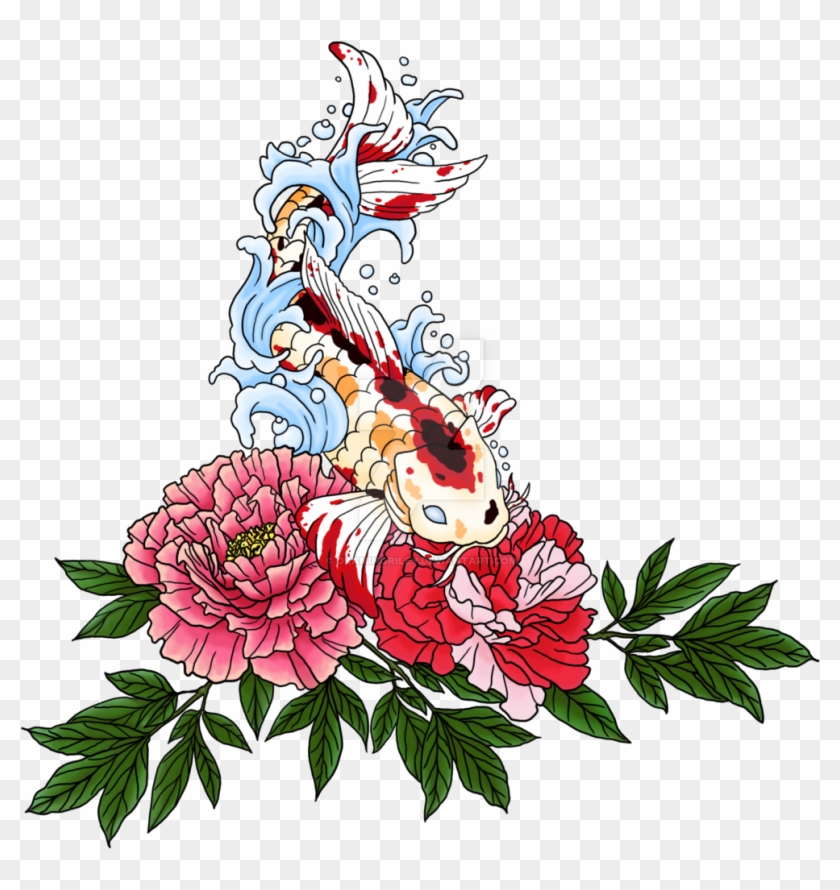 Koi Peony Tattoo - Koi And Peony Tattoo #300958
