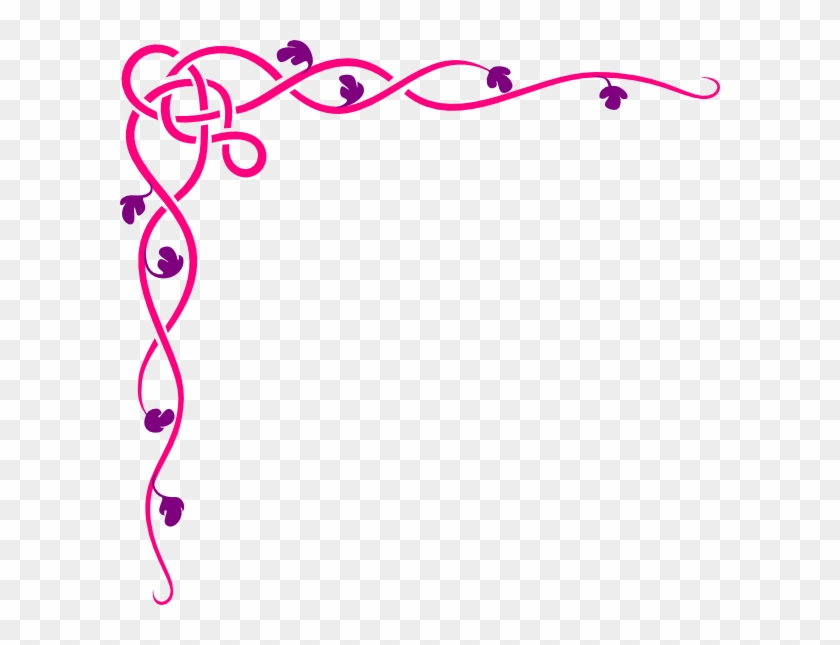 Pink Vine Flowers - Design For Border Line #300979