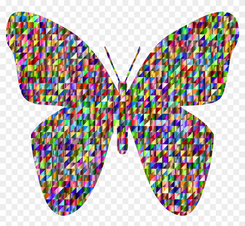 Triangular Retro Floral Butterfly - Triangular Retro Floral Butterfly #301009