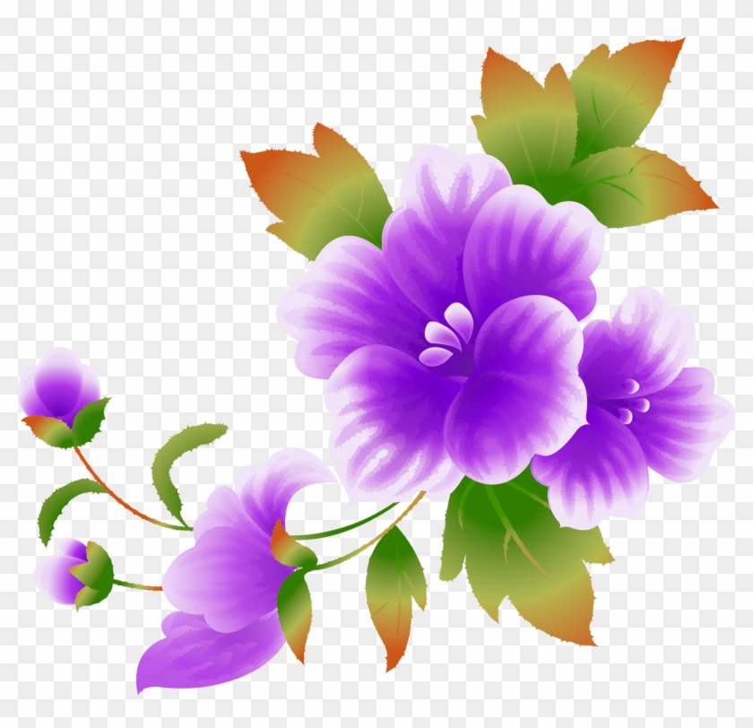 Pink Flowers Clip Art - Color Flower Clip Art #301019