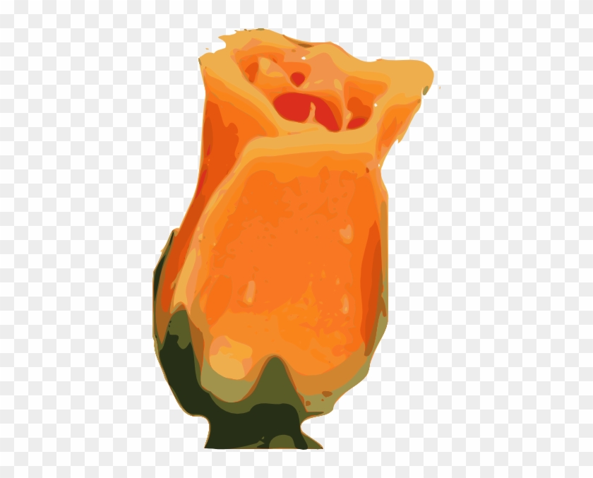 Orange Rose Bud Clipart #301190