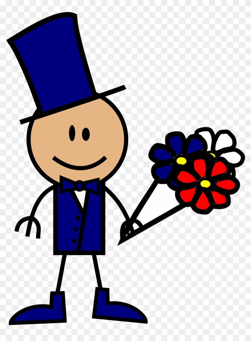 Cartoon Man In Tuxedo - Cartoon Guy With Flowers #301959