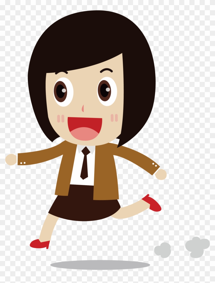 Hair Girl Clip Art - Short Hair Cartoon Girl Png #302033