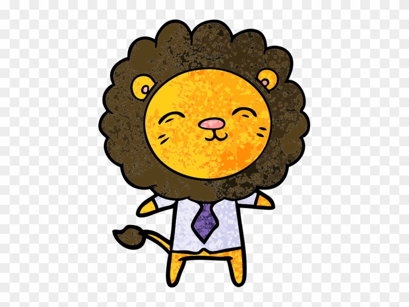 Cartoon Lion In Business Clothes - Leon Corriendo Dibujo #302196